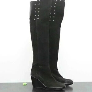 Stuart Weitzman Saratoga Women's Black Suede Boots OTK Boots Size 9N